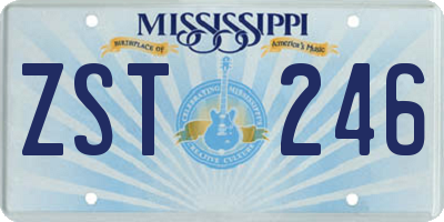 MS license plate ZST246