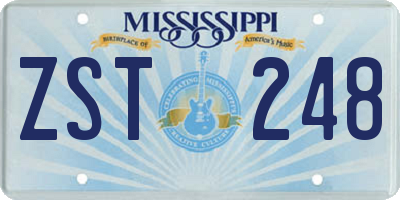 MS license plate ZST248