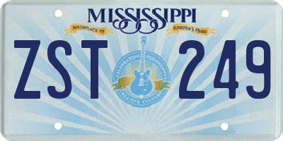 MS license plate ZST249