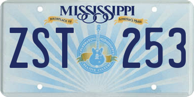 MS license plate ZST253