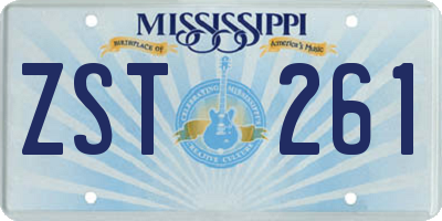 MS license plate ZST261