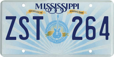 MS license plate ZST264