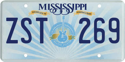 MS license plate ZST269