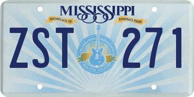 MS license plate ZST271