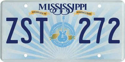 MS license plate ZST272