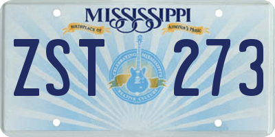 MS license plate ZST273