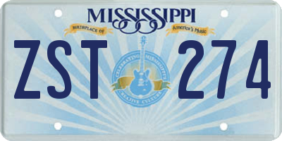 MS license plate ZST274