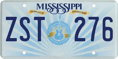 MS license plate ZST276