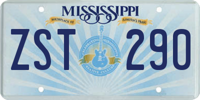 MS license plate ZST290