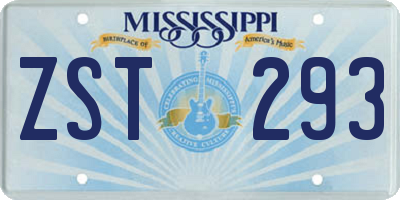 MS license plate ZST293