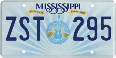 MS license plate ZST295