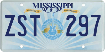 MS license plate ZST297