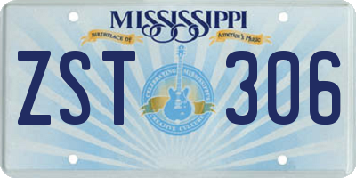 MS license plate ZST306