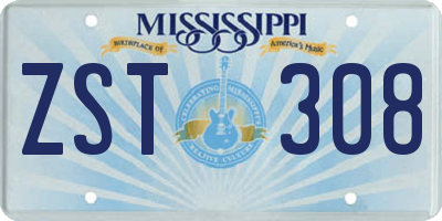 MS license plate ZST308
