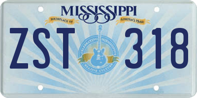 MS license plate ZST318