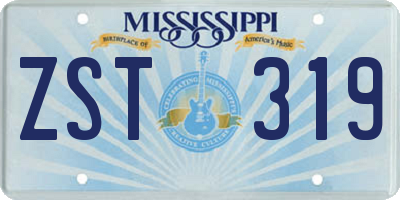 MS license plate ZST319