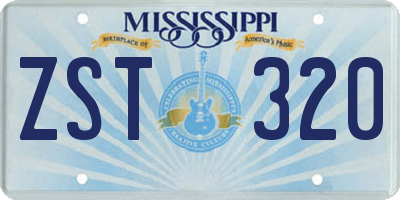 MS license plate ZST320
