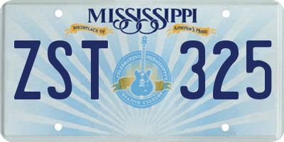 MS license plate ZST325
