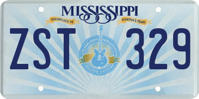 MS license plate ZST329