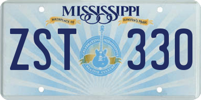 MS license plate ZST330