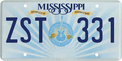 MS license plate ZST331