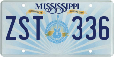 MS license plate ZST336