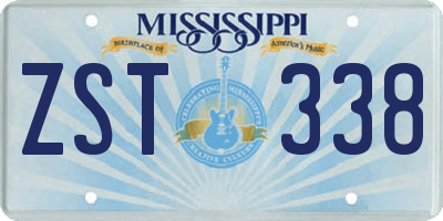 MS license plate ZST338