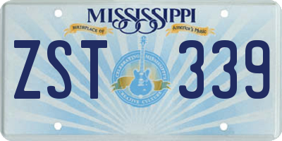 MS license plate ZST339