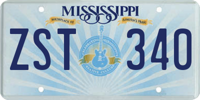MS license plate ZST340