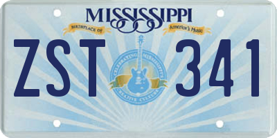 MS license plate ZST341