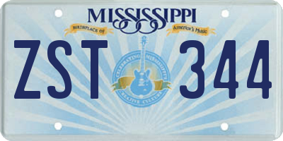 MS license plate ZST344