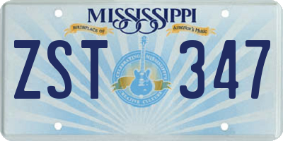MS license plate ZST347