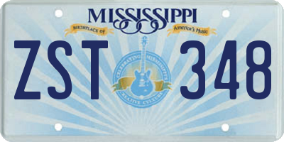 MS license plate ZST348