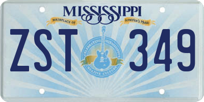 MS license plate ZST349