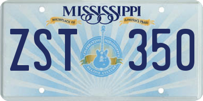 MS license plate ZST350