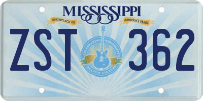 MS license plate ZST362