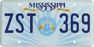 MS license plate ZST369
