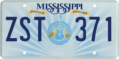 MS license plate ZST371
