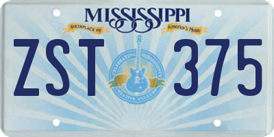 MS license plate ZST375