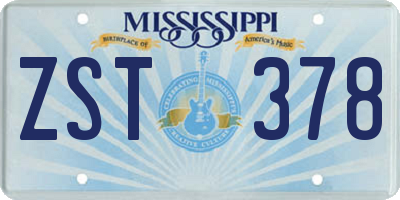 MS license plate ZST378