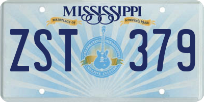 MS license plate ZST379
