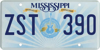 MS license plate ZST390