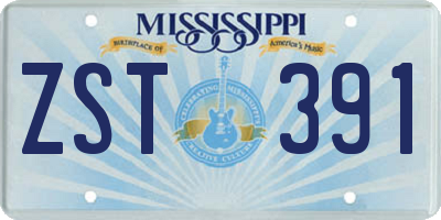 MS license plate ZST391