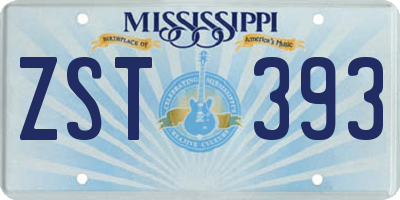 MS license plate ZST393