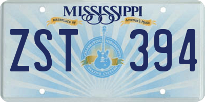 MS license plate ZST394