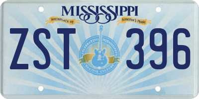 MS license plate ZST396