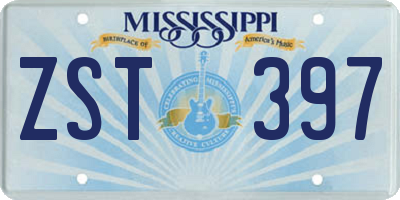 MS license plate ZST397