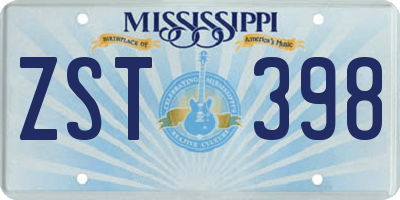 MS license plate ZST398