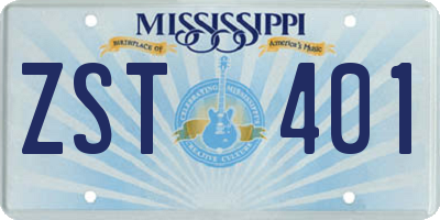 MS license plate ZST401