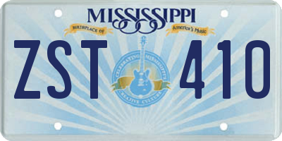 MS license plate ZST410